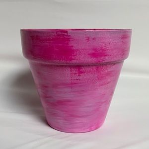 Hand painted decorative clay pot- 4”.